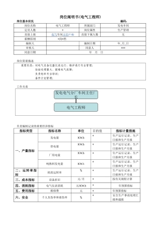 2025年电气工程师岗位职责绩效考核