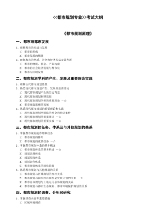 2025年城市规划专业考试大纲