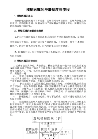 模糊医嘱的澄清制度与流程