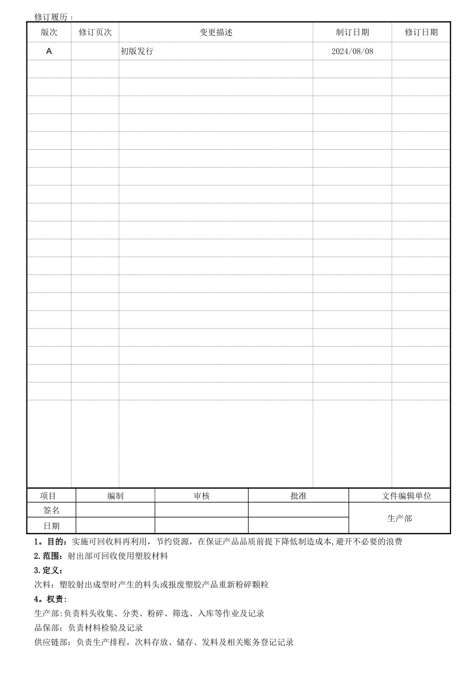 次料回收管理作业指导书_第1页