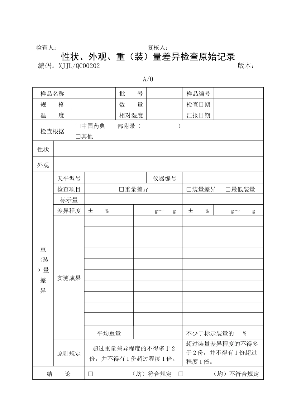 2025年制药企业全套检验记录_第2页