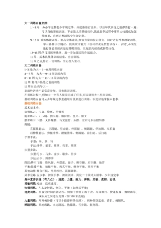 武术队的训练计划