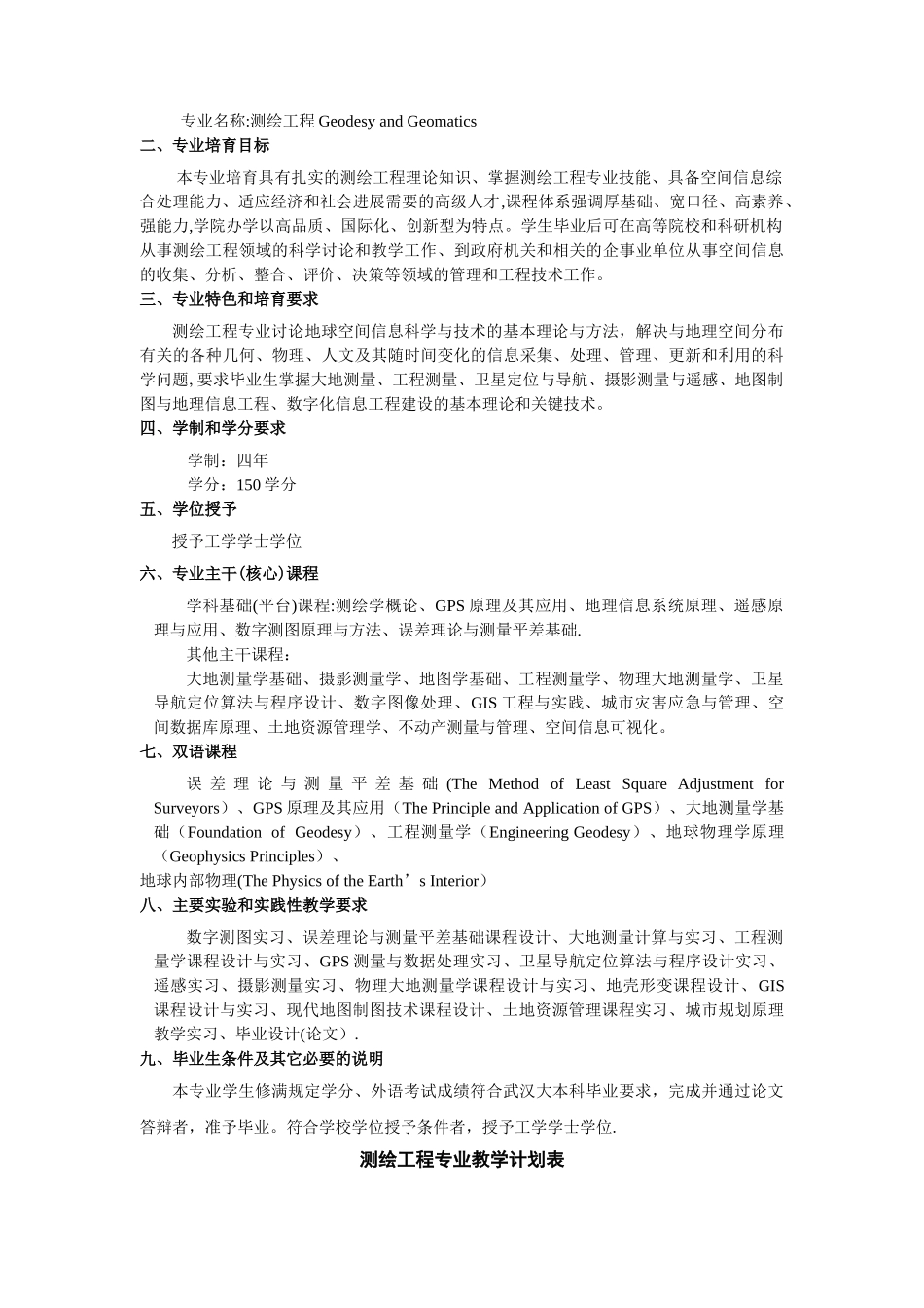 武汉大学培养方案-测绘学院01_第2页