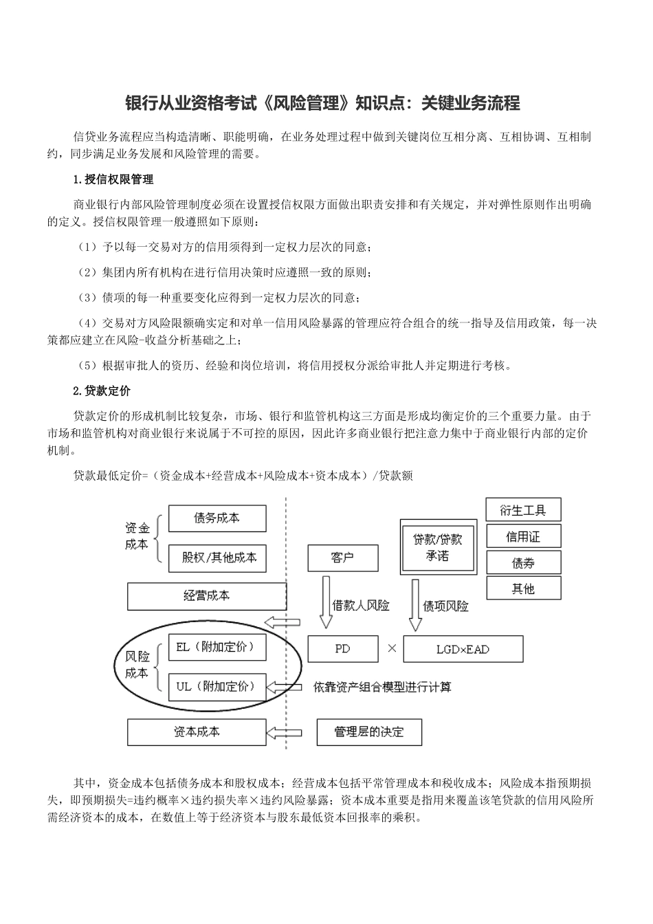 2025年银行从业资格考试《风险管理》知识点关键业务流程_第1页
