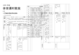 2025年人教新课标小学一年级体育全套的表格式
