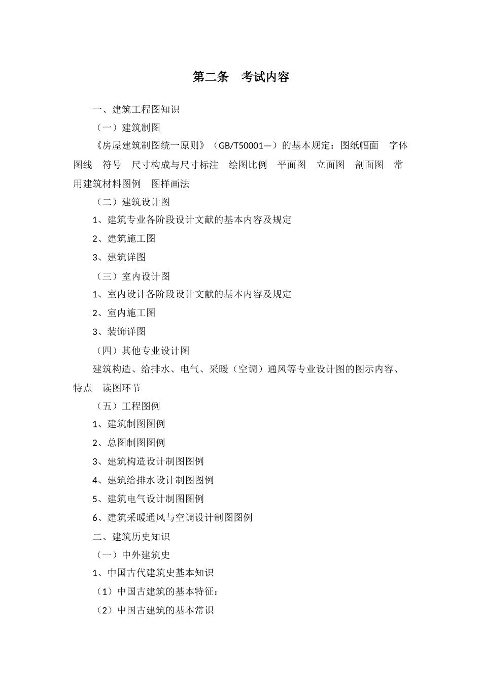 2025年土建工程专业初中级职称资格考试《建筑学专业》考试大纲_第2页