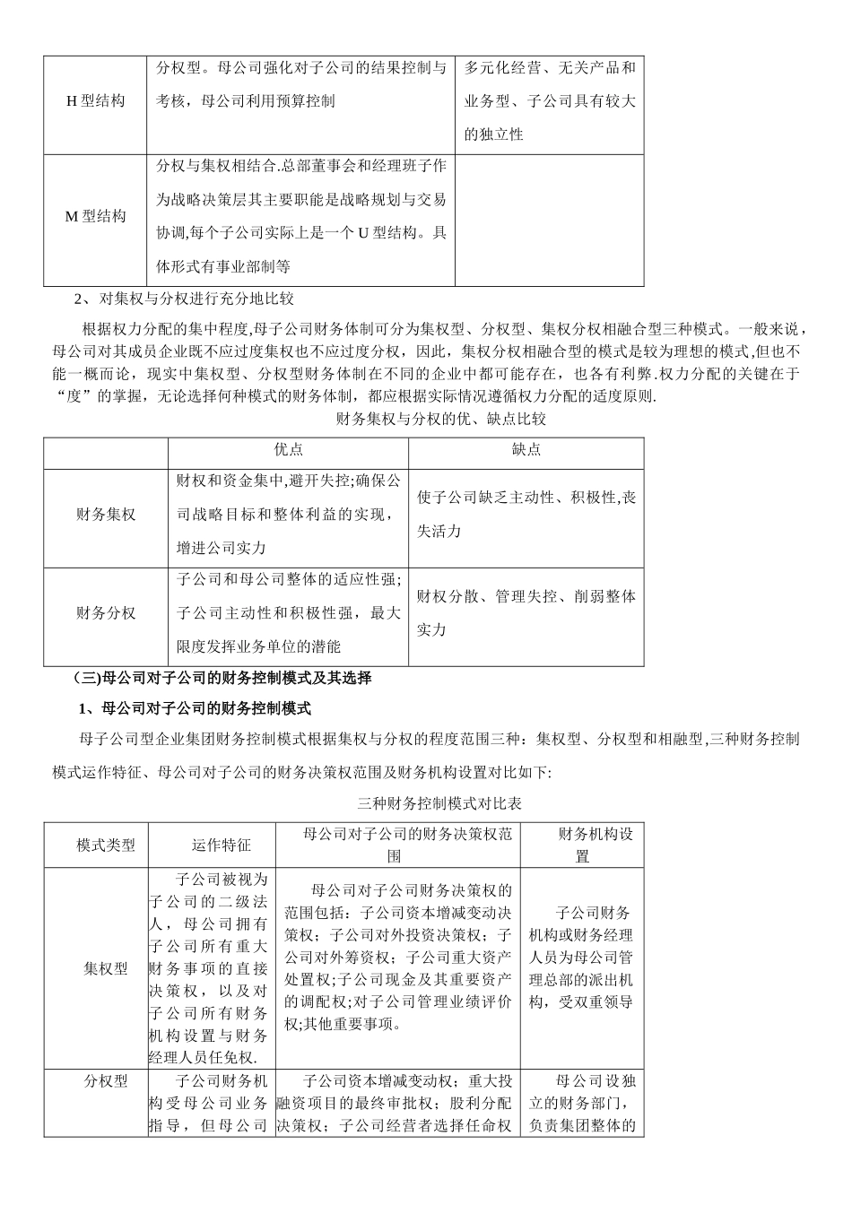 母公司对子公司财务控制方案_第2页