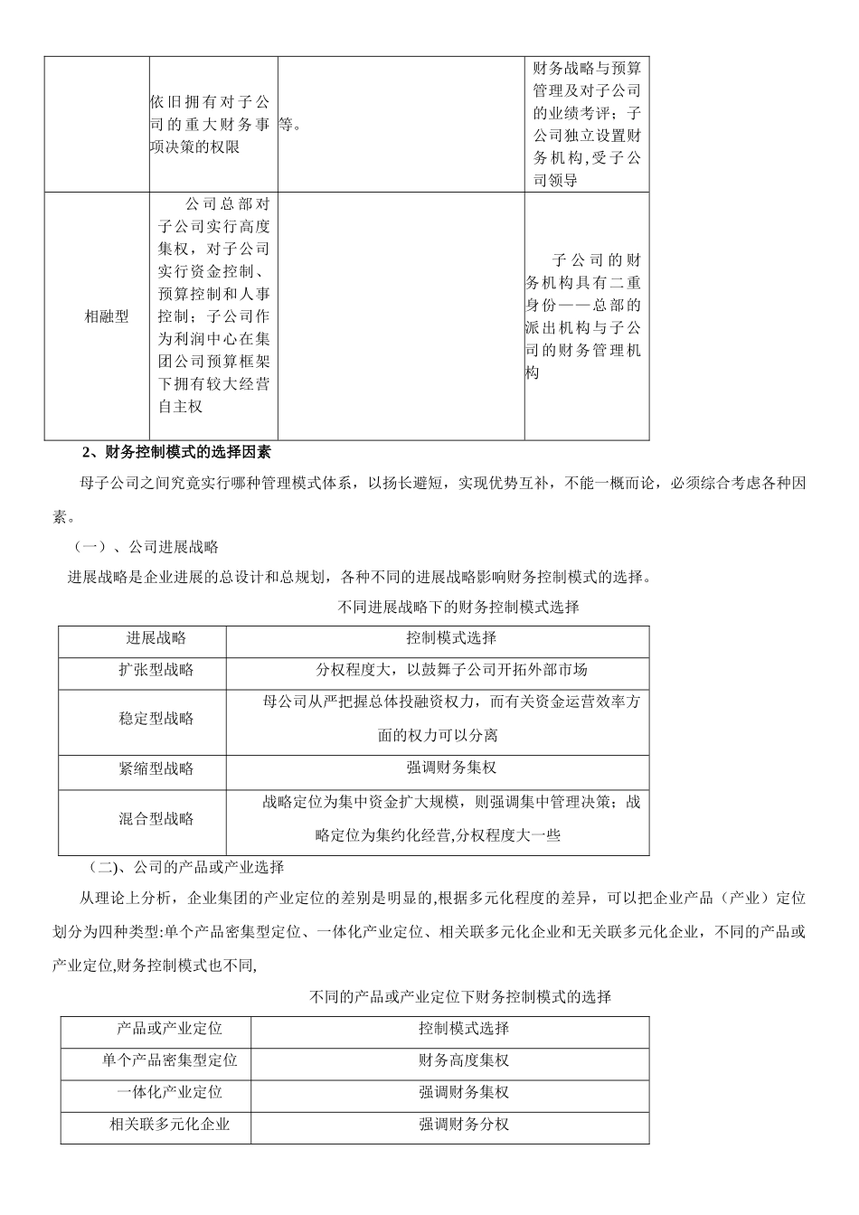 母公司对子公司财务控制方案_第3页