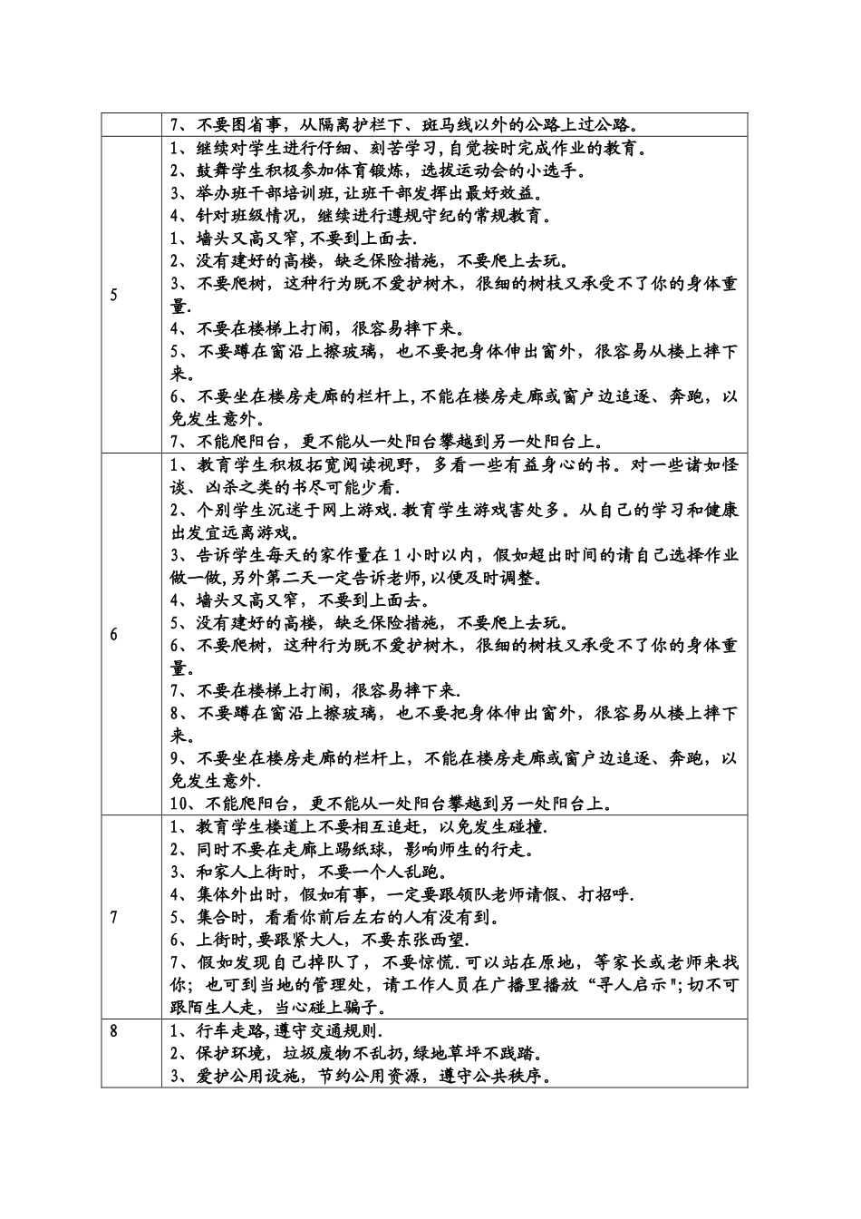 每周安全教育及晨会教育内容_第2页