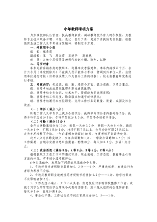 2025年小学教师考核方案