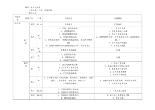 每日工作计划安排