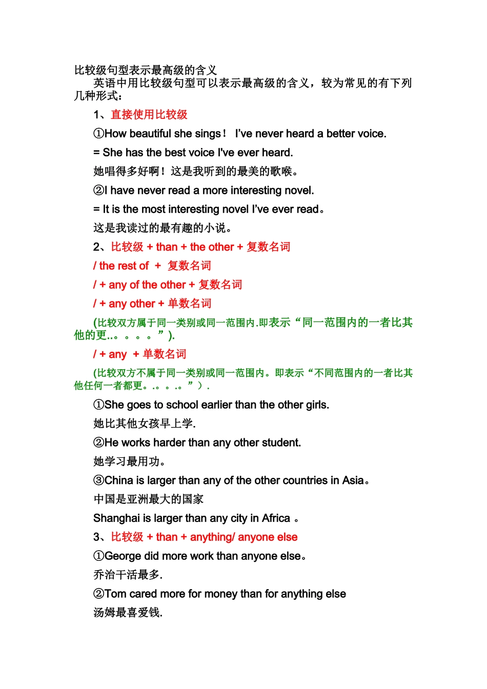 比较级句型表示最高级的含义_第1页