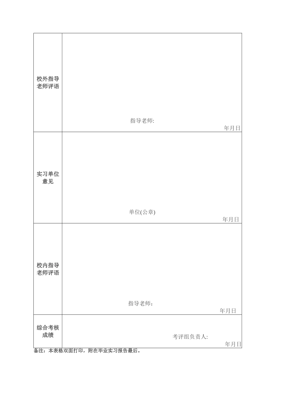 毕业生实习考核表_第2页