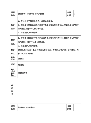 毕业生就业指导教案