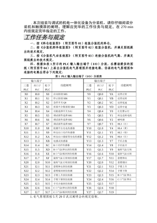 2025年机电一体化中职组技能竞赛国赛试题