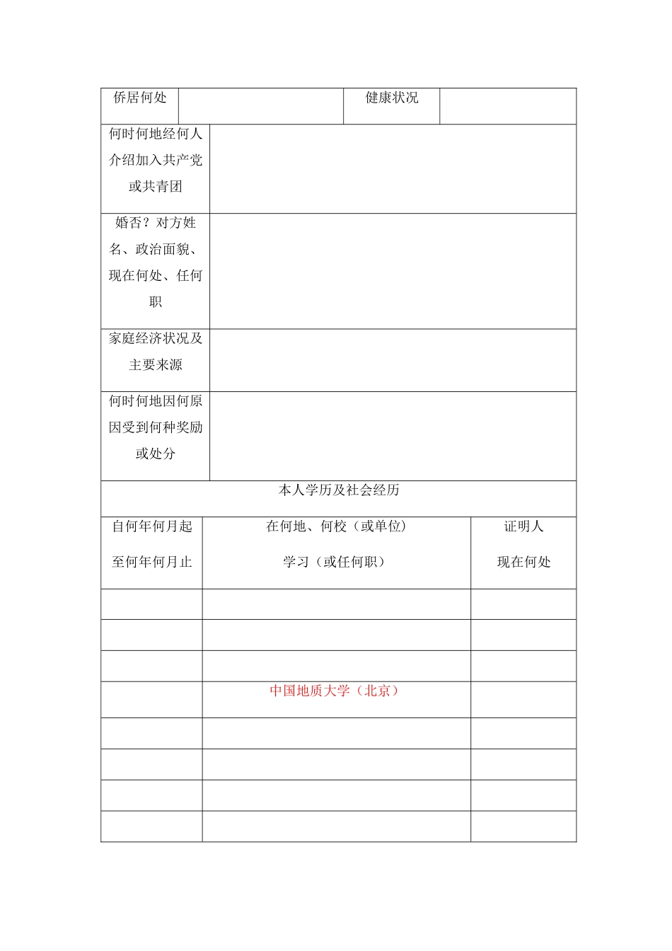 毕业生登记表范本_第2页