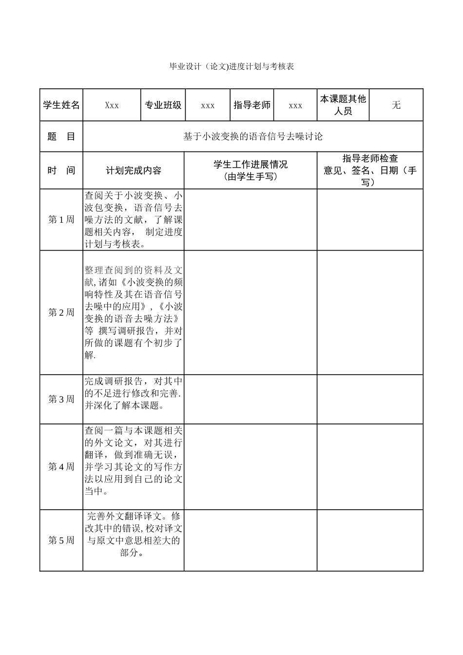 毕业设计-进度计划表_第1页