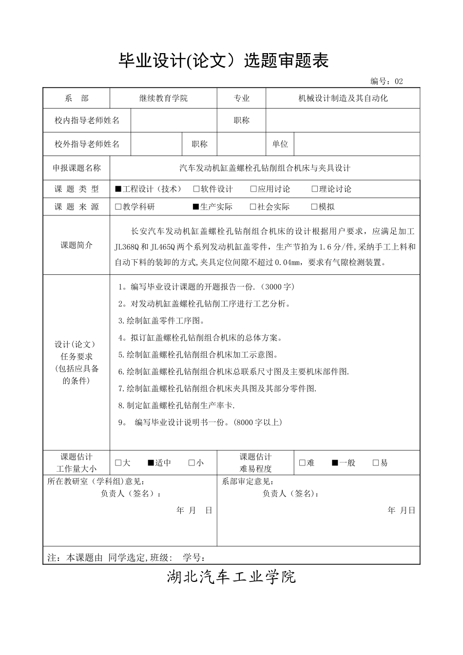 毕业设计选题审题表范例_第2页