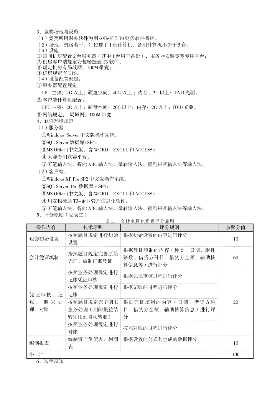 2025年中职会计技能竞赛规程与评分标准_第2页