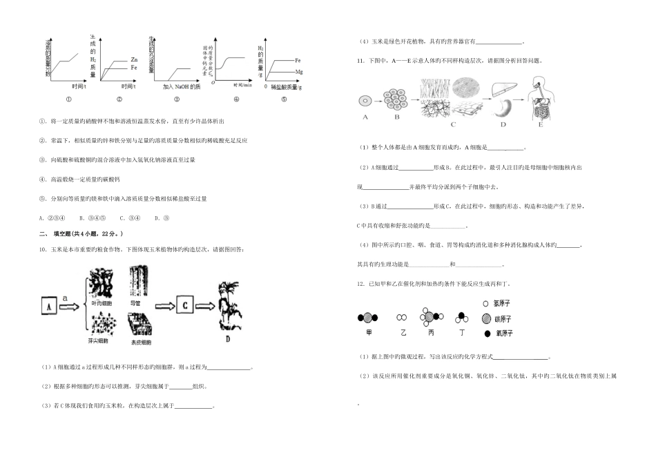 2025年6月精锐教育学科教师测试初中科学_第3页