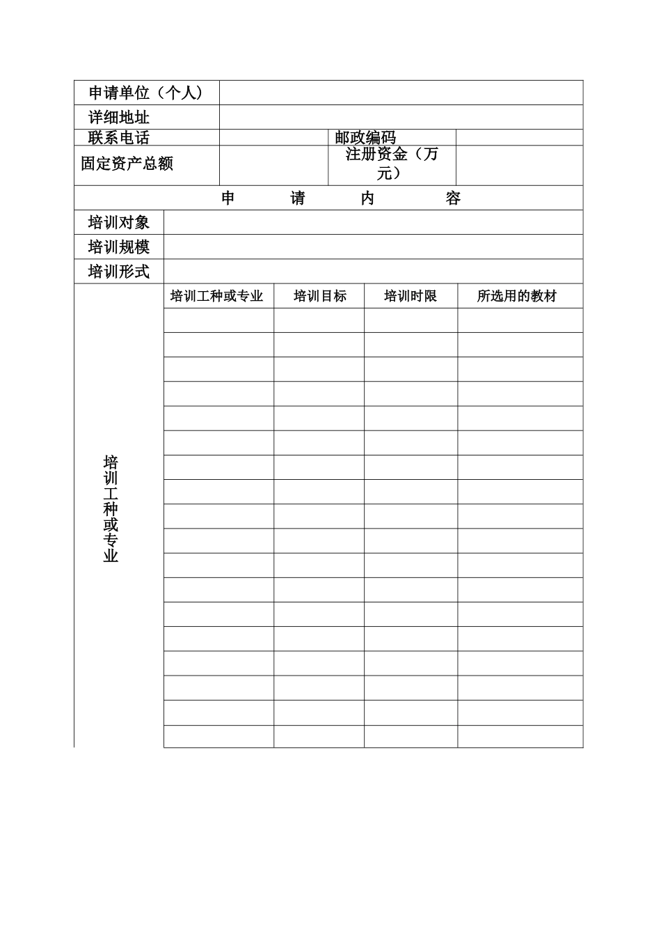 民办职业培训机构申请表_第2页