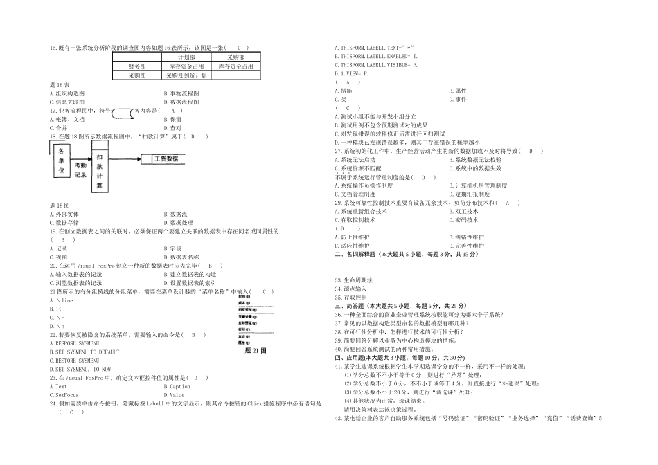 2025年r管理系统中计算机应用月份历年真题_第2页