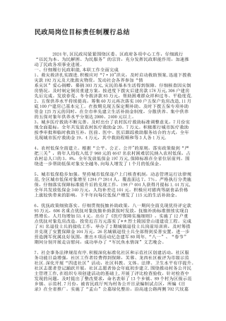 民政局岗位目标责任制履行总结