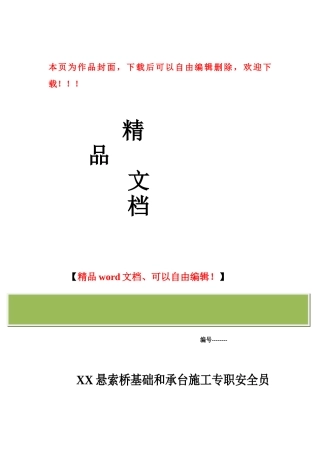 2025年大桥专职安全员施工日志