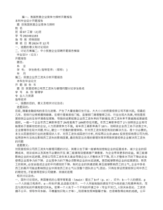 民营企业开题报告