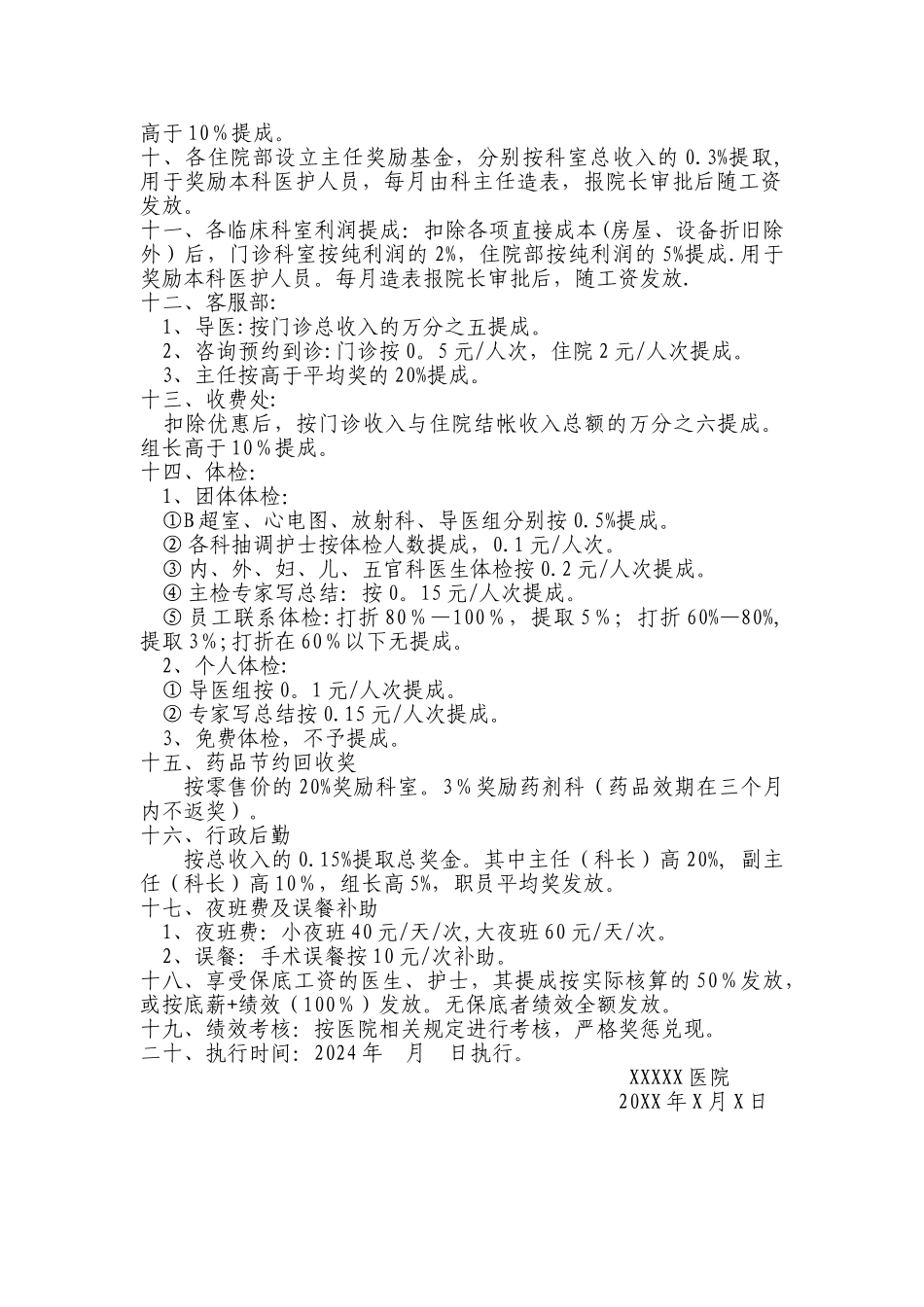 民营医院基础绩效方案_第2页