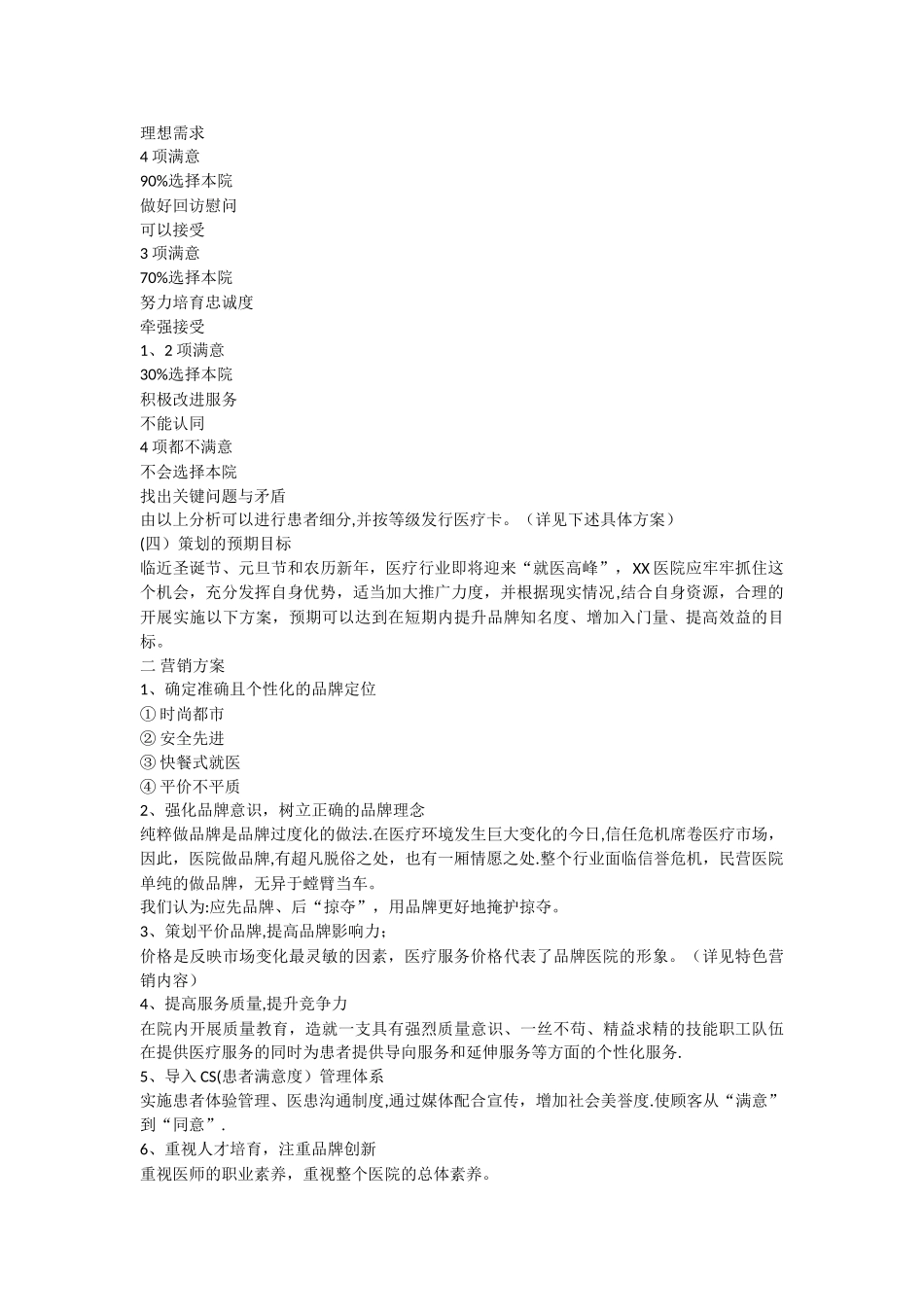 民营医院营销策划书范本_第2页