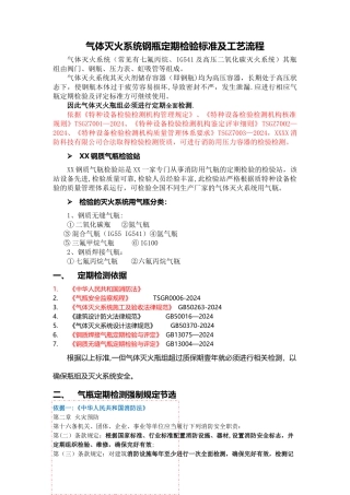 气体灭火系统钢瓶定期检验标准及工艺流程