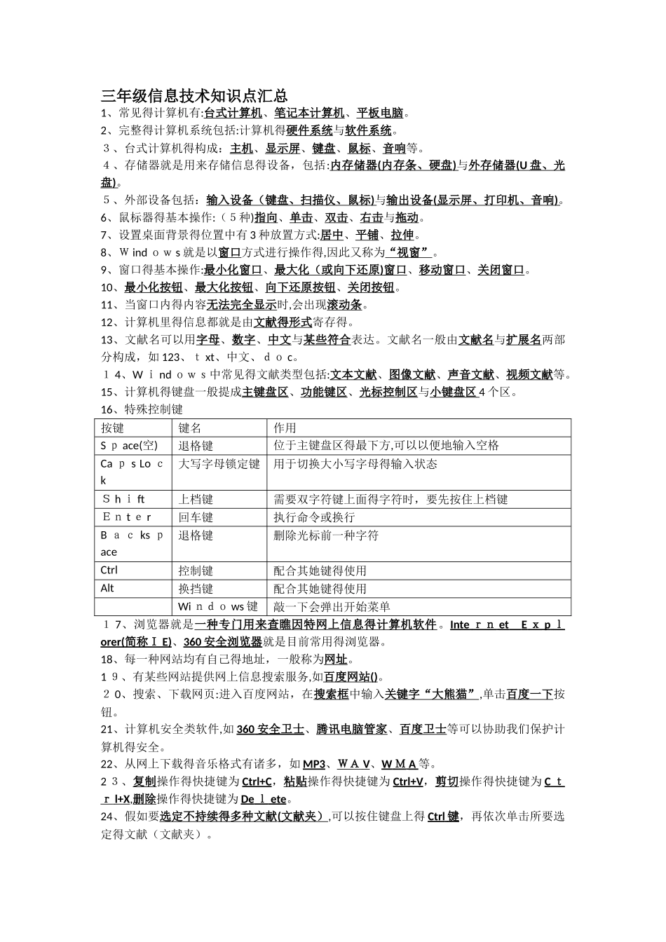 2025年六年级信息技术知识点汇总_第1页