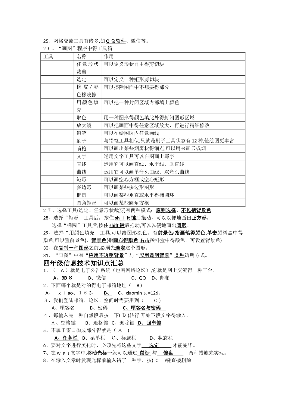 2025年六年级信息技术知识点汇总_第2页