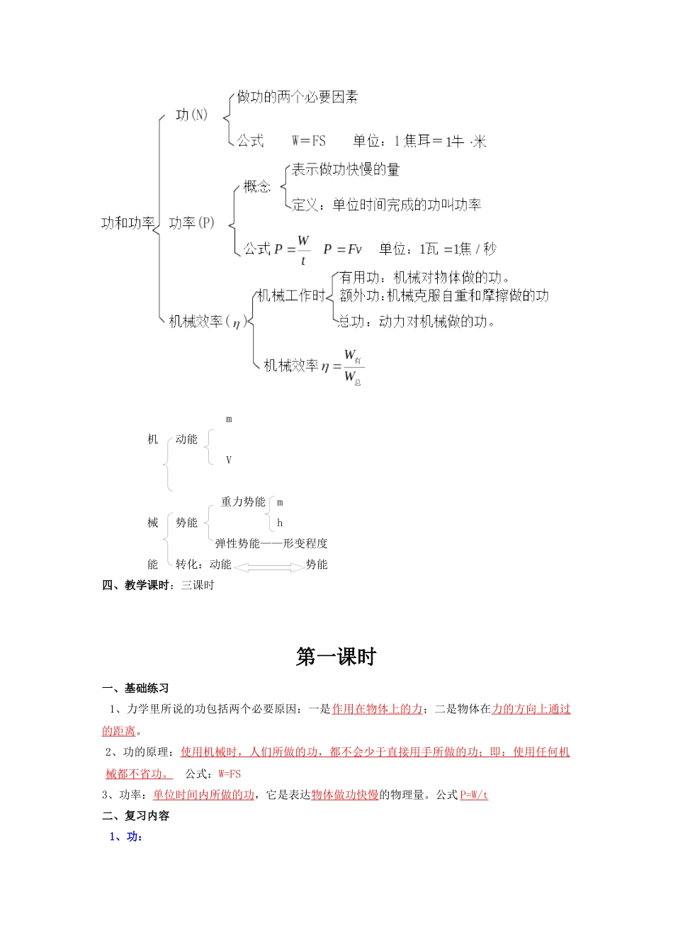 2025年功和机械能 附历年真题例题分析+随堂练习人教版_第2页