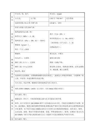 氧气的理化性质及危险特性表