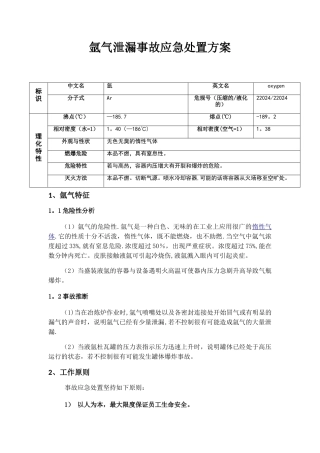 氩气泄露事故应急处置方案-正本