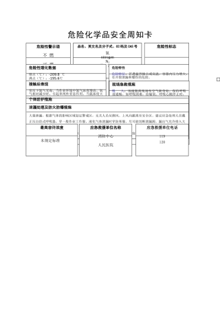 氮气安全周知卡