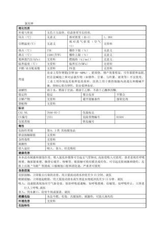 氯化钾安全技术说明书