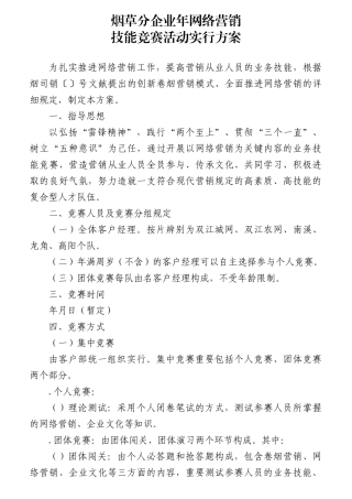 2025年公司关于开展客户经理技能竞赛的实施方案