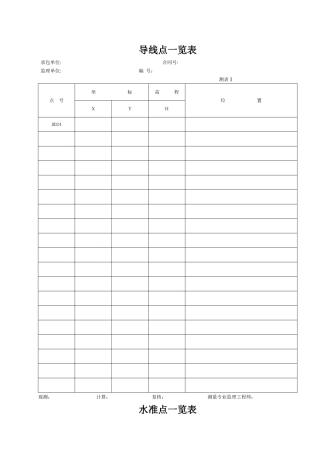 水准测量记录表(全套)