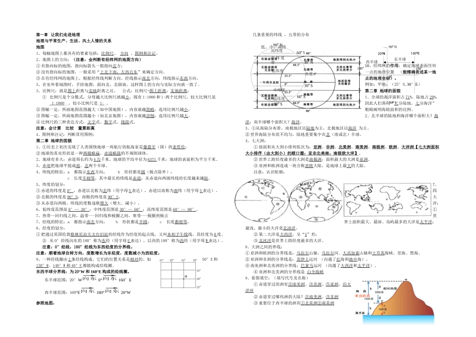 2025年初一地理期中考试基础知识点_第1页