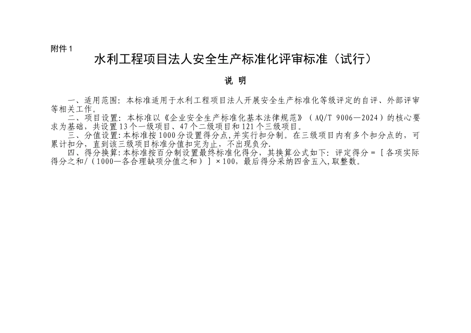 水利安全生产标准化评审标准_第1页
