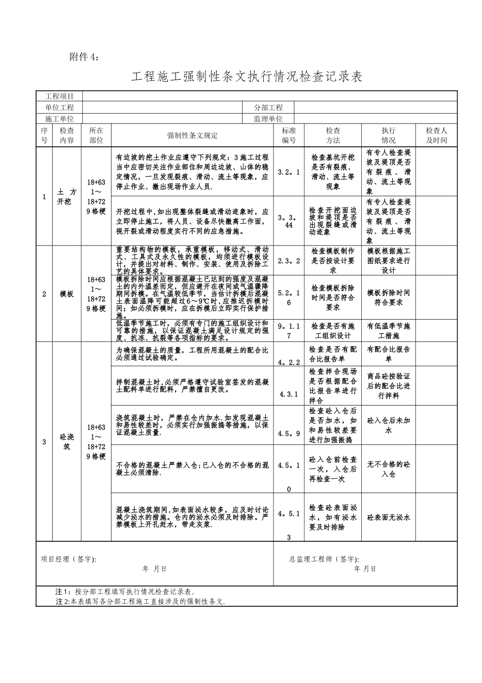 水利工程强制性条文执行计划表4_第1页