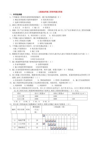 2025年二建施工管理真题答案