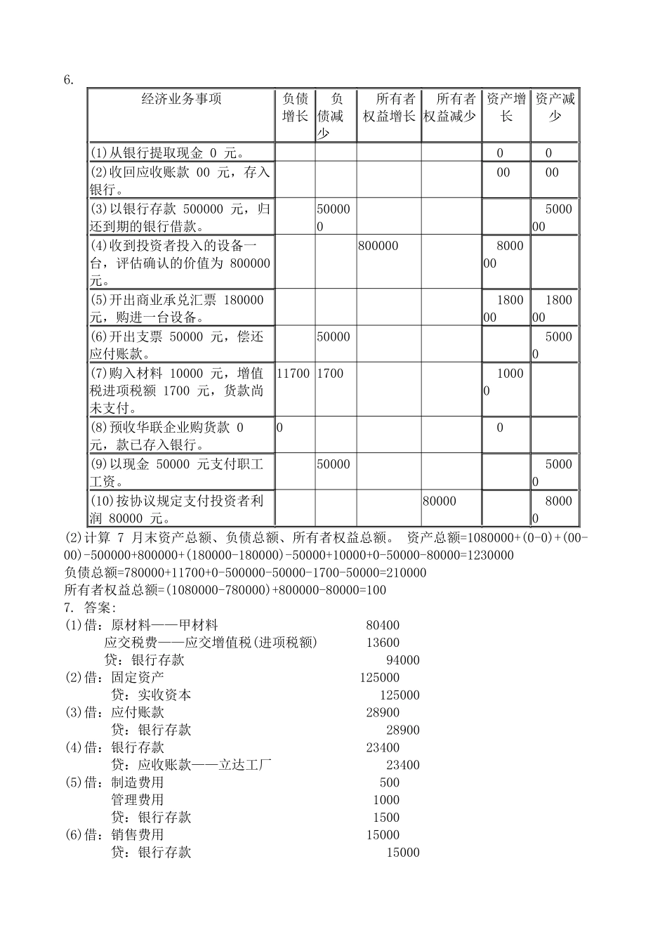 2025年福建省高职单招第一轮质检会计试卷答案_第3页