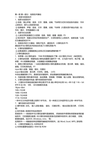 2025年高中信息技术会考知识点