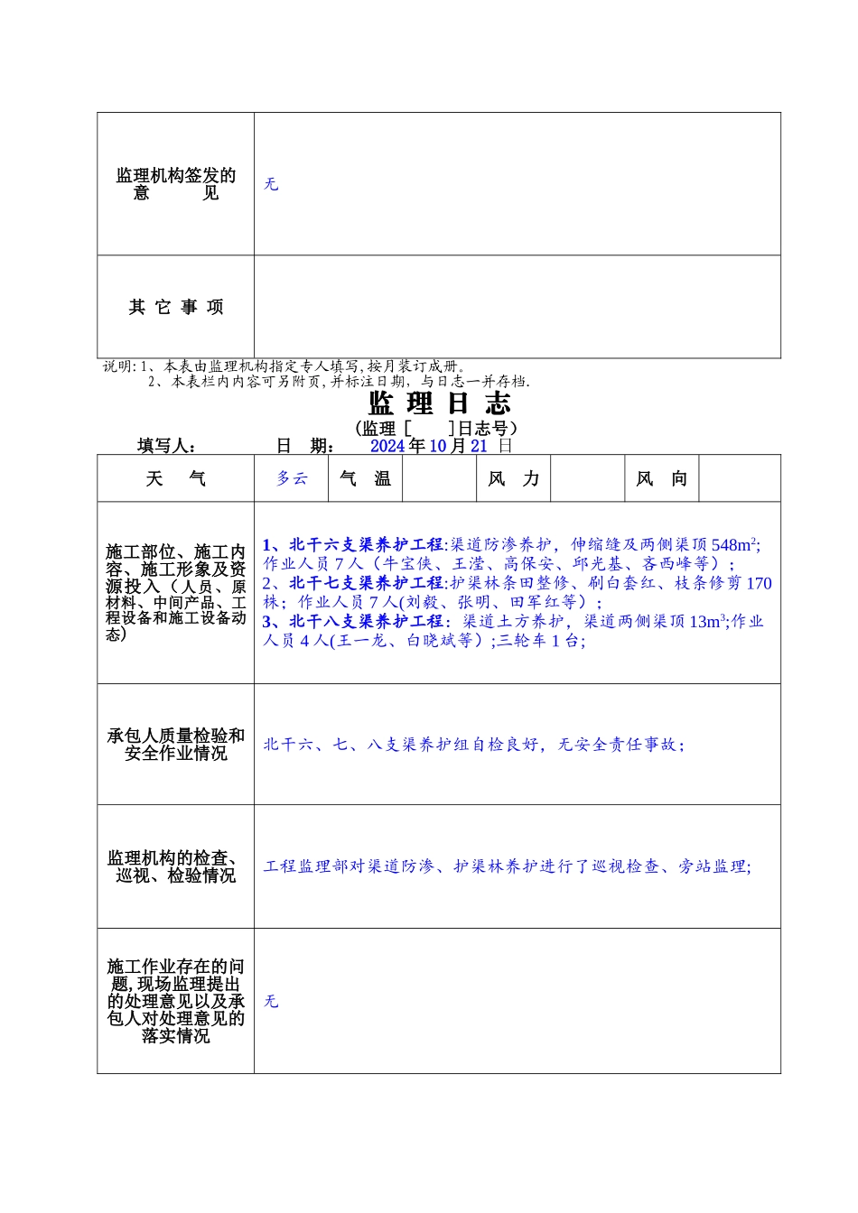 水利工程监理日志填写样板-_第3页