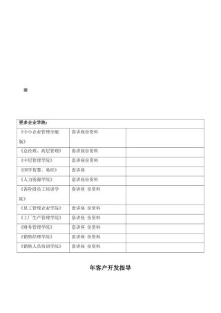 2025年客户开发指导