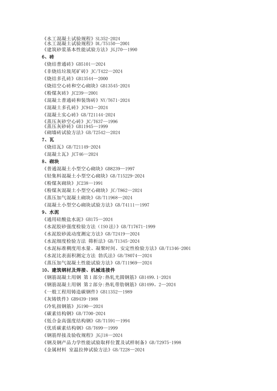 水利检测标准一览表_第2页